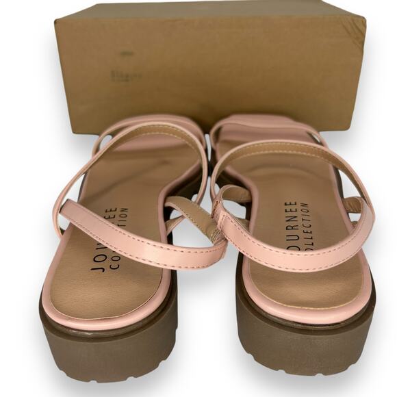 NEW Journee Sandals Size 8 Minimalist Y2K Millennial Pink Chunky Sandals Size 8 - Picture 9 of 11